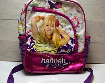 Vintage Y2K Disney Hannah Montana Small Pink Purple Backpack