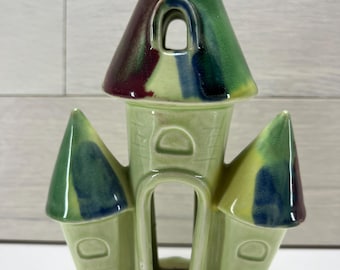 Whimsical Fairy Tale Ceramic Castle - Hand Glazed Colorful House Decor - Vintage Made in Japan