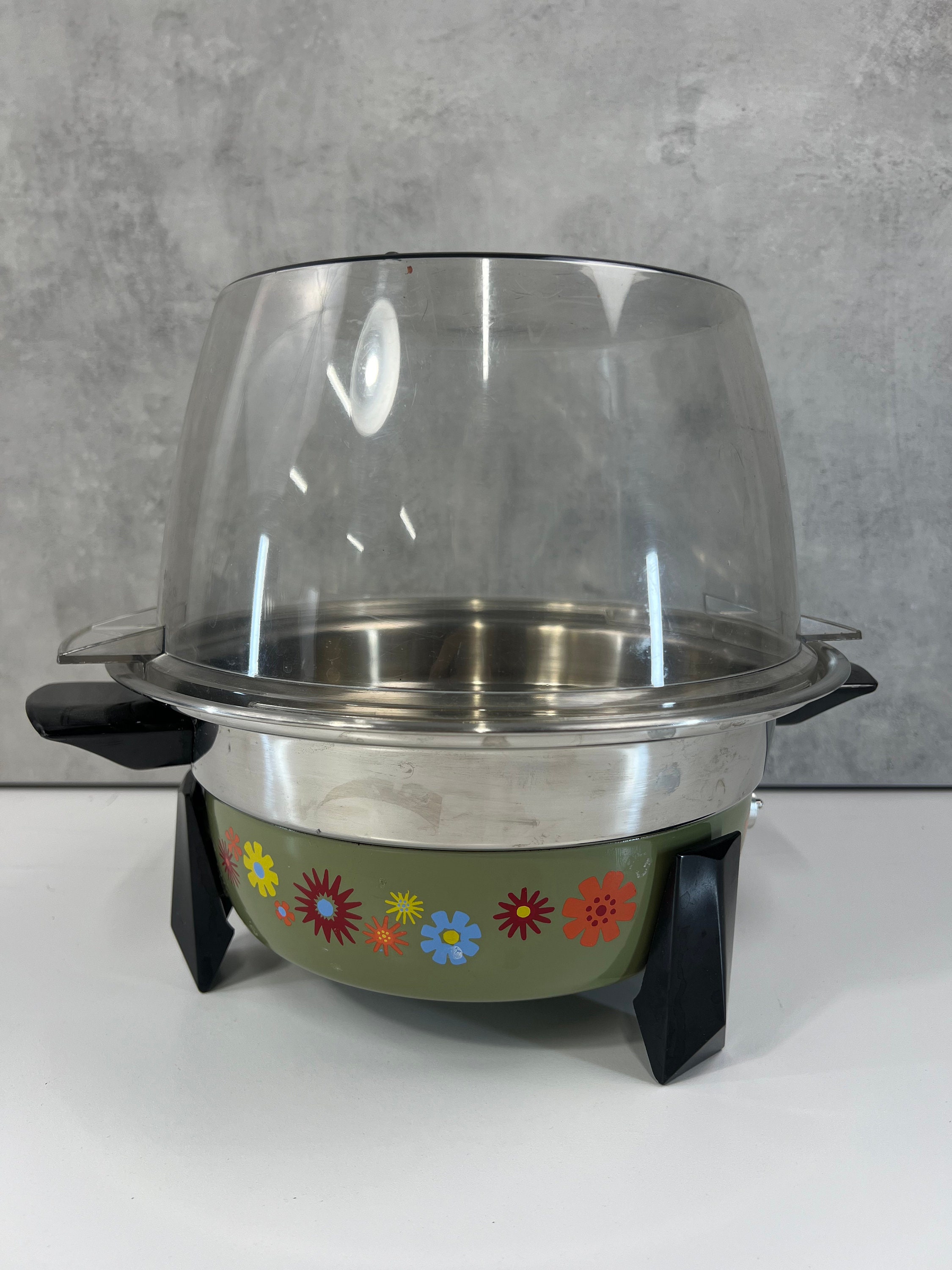 Vintage Sears Electric Corn Popper Popcorn Retro Flowers