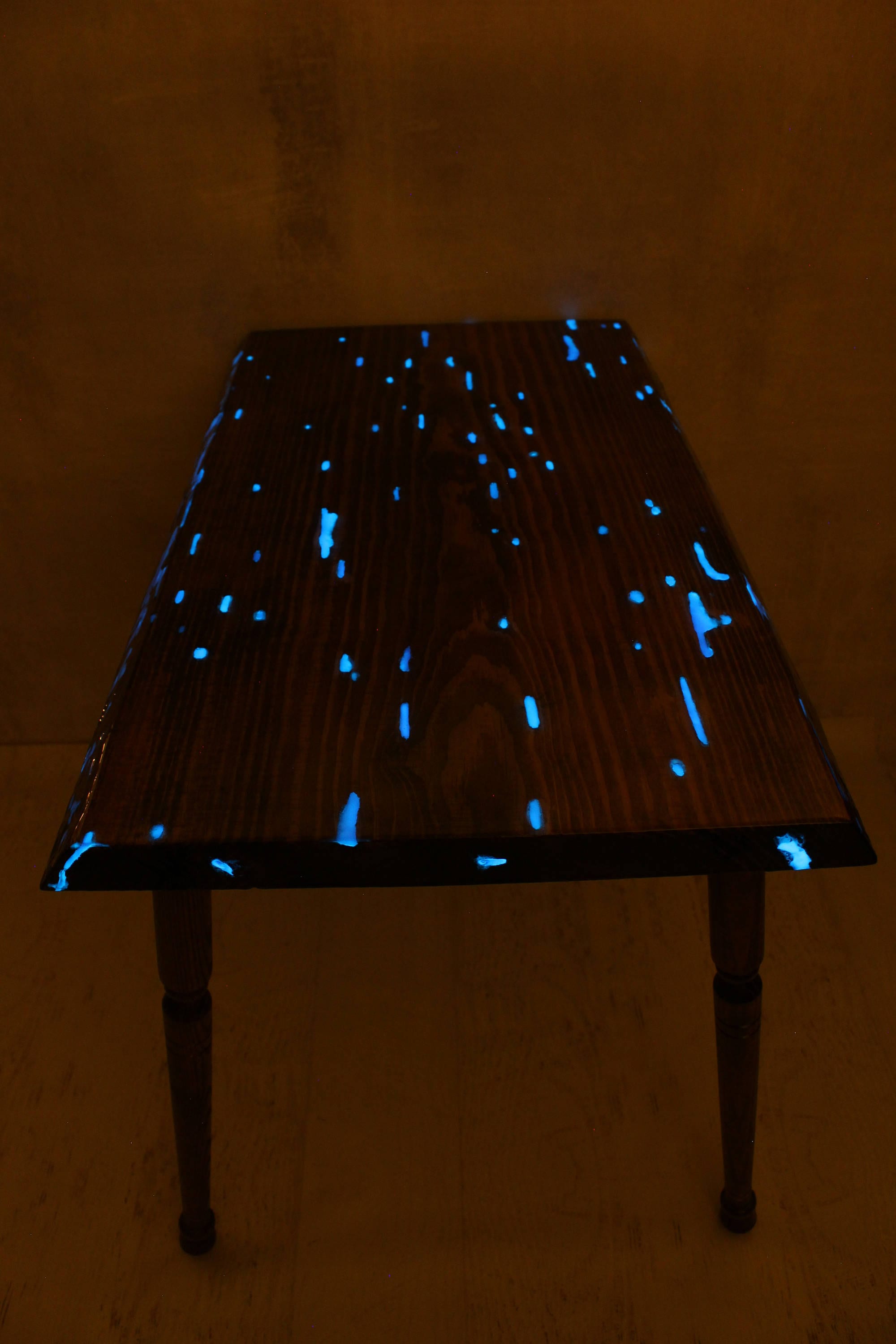 Resin Table Purple Glow in the Dark Table Hall table Etsy
