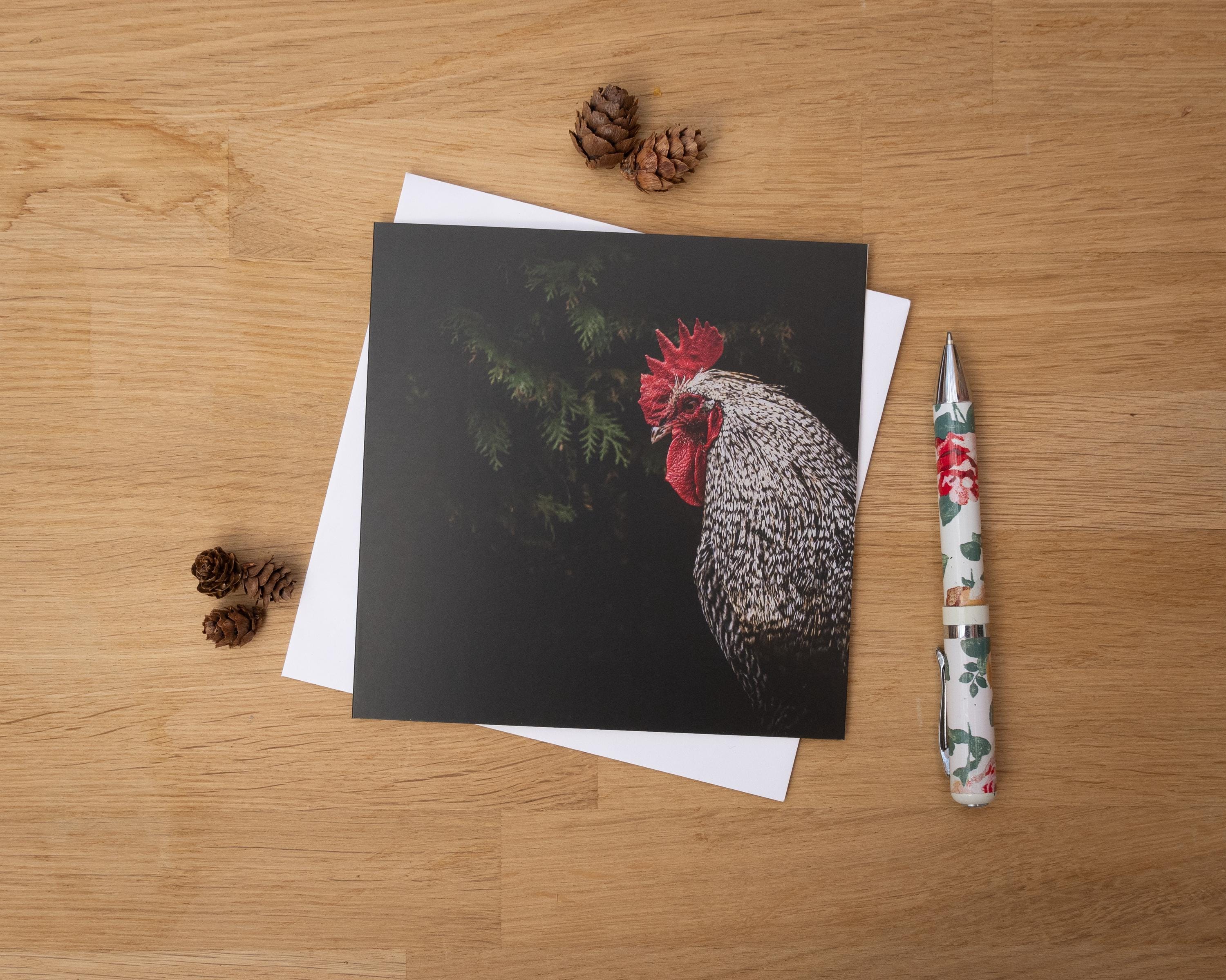 Greetings Card - Crimson Crown, Scots Dumpy Cockerel, Chicken - Etsy