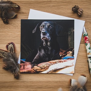 Wenskaart - With Age Comes Wisdom, zwarte labrador