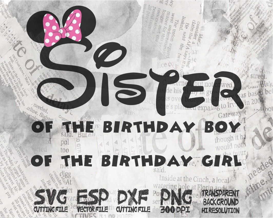 Download Sister Disney Family party parents name SVG Clipart Cut | Etsy
