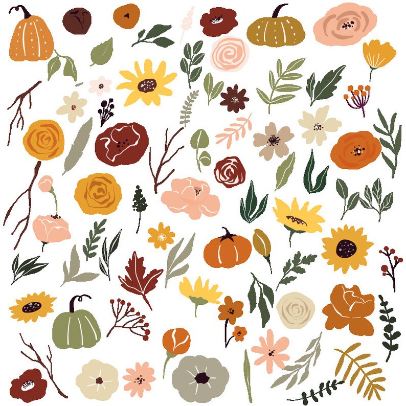 Download Pumpkin clipart Flower svg floral svg clipart rose svg | Etsy