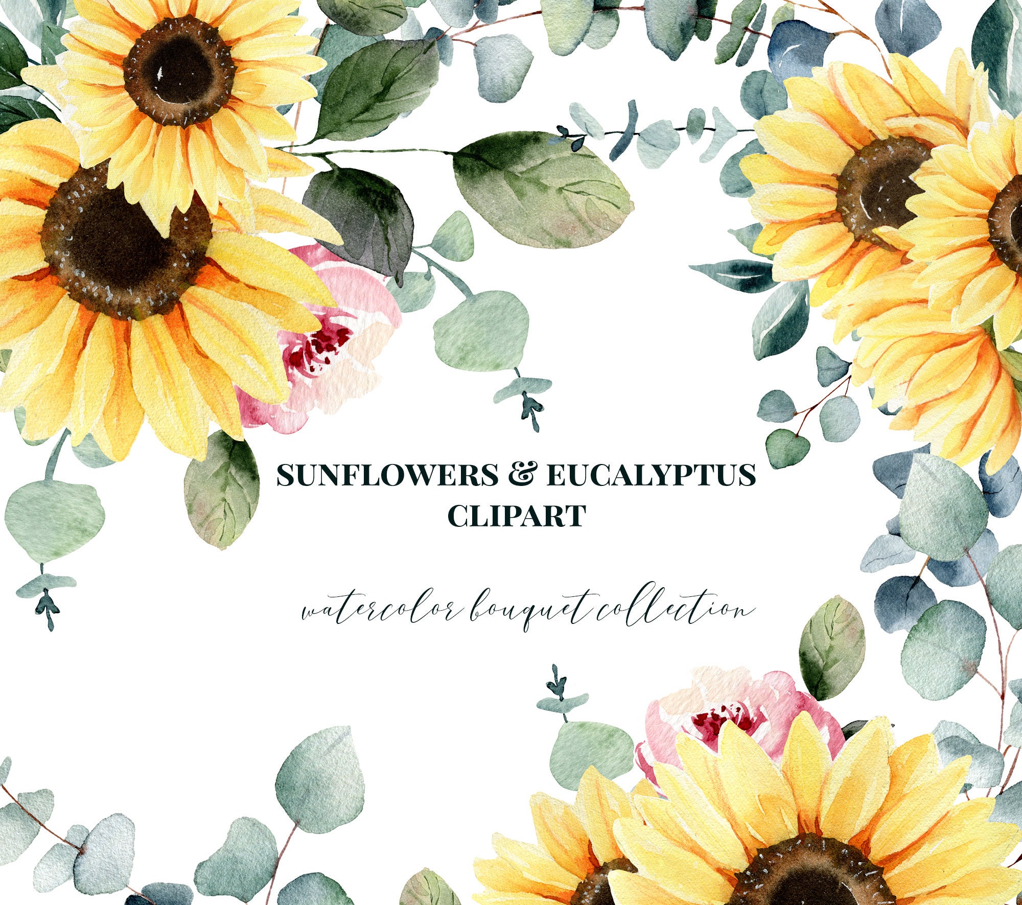 Stunning Watercolour Sunflower Personalised Wedding Menu Cards Stunning Watercolour Sunflower Personalised Wedding Menu Cards