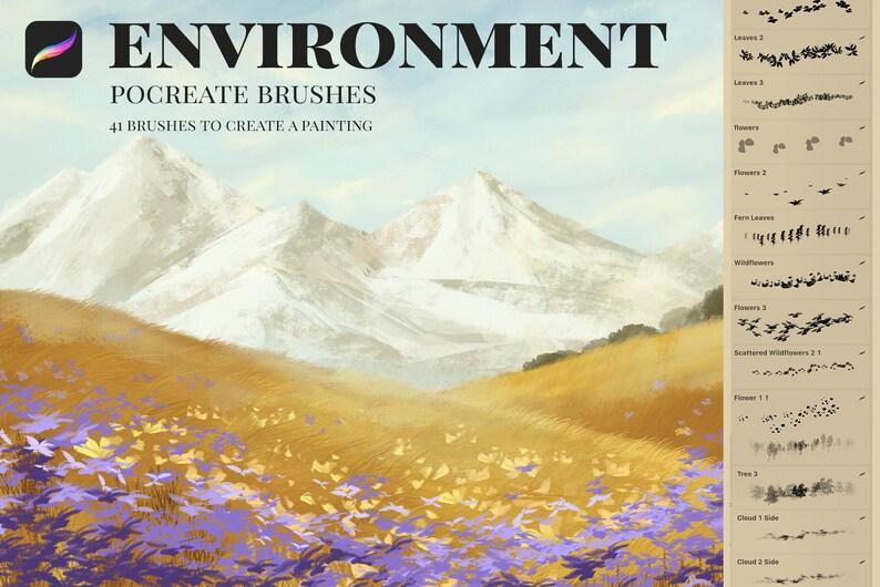 Environment Procreate Brushes Pressure Sensitive Nature Etsy