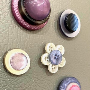 Garden Bloom Button Magnets - Set of 5 with Cute Button Flower Accent