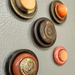 The “Colors of Fall” Magnet Set - 5 button magnets in rich, beautiful fall colors