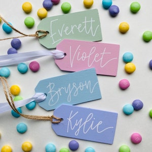 Easter Basket Personalized Name Tag, Personalized Wooden Name Tag
