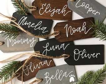 Personalized Wooden Name Tag, Christmas Stocking Tag, Holiday Gift Tag, Personalized Gift, Stocking Tags