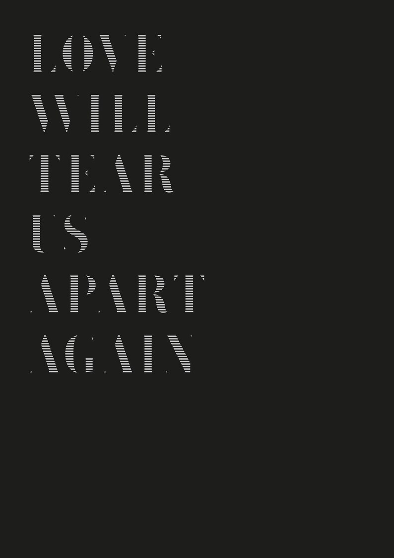 Love Will Tear Us Apart Joy Division Song Lyrics Poster Etsy