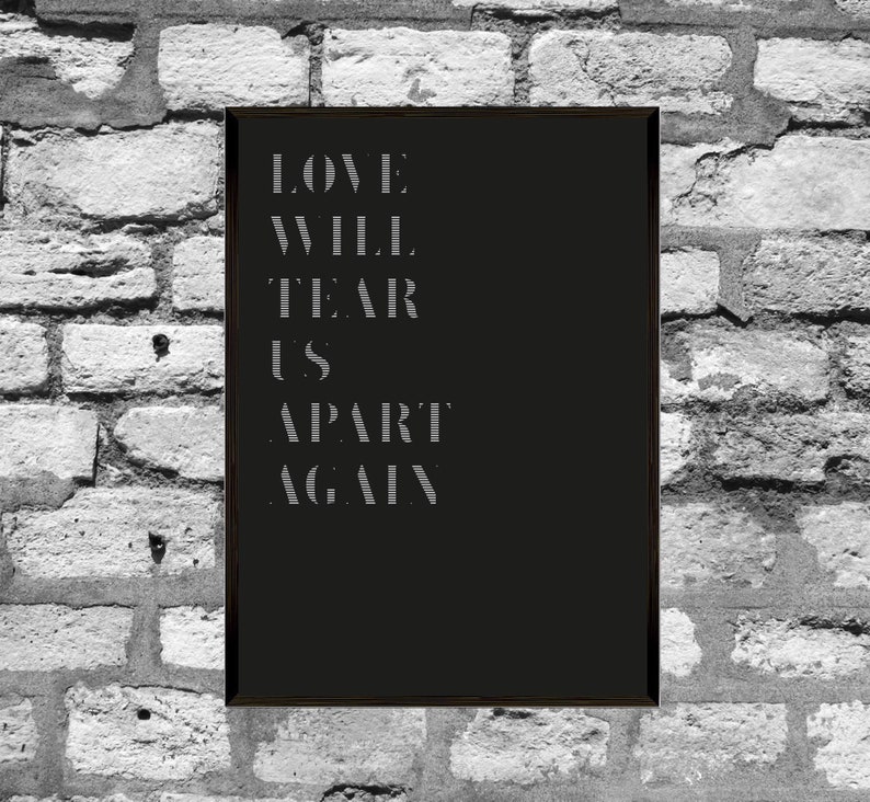 Love Will Tear Us Apart Joy Division Song Lyrics Poster Etsy