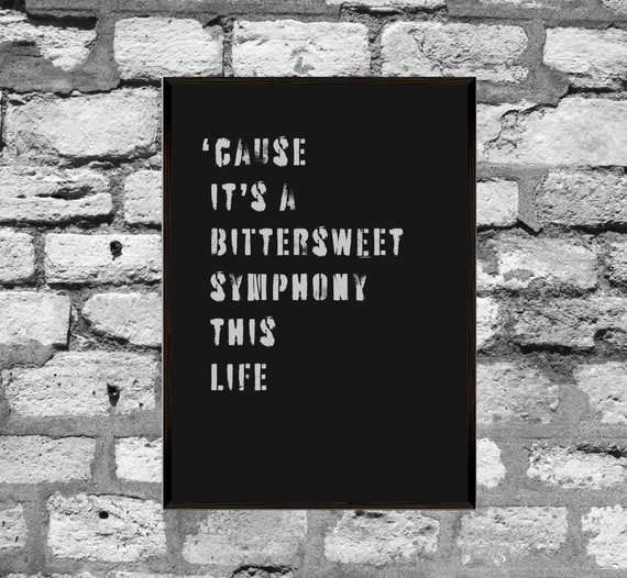 Bittersweet Symphony the Verve Song Lyrics Poster 