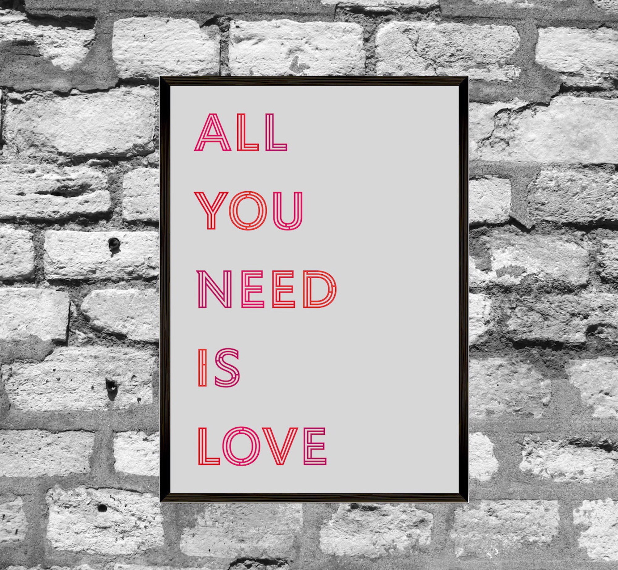 All You Need is Love the Beatles Song Lyrics Poster Etsy