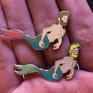 Tiny Merman Hard Enamel Pin