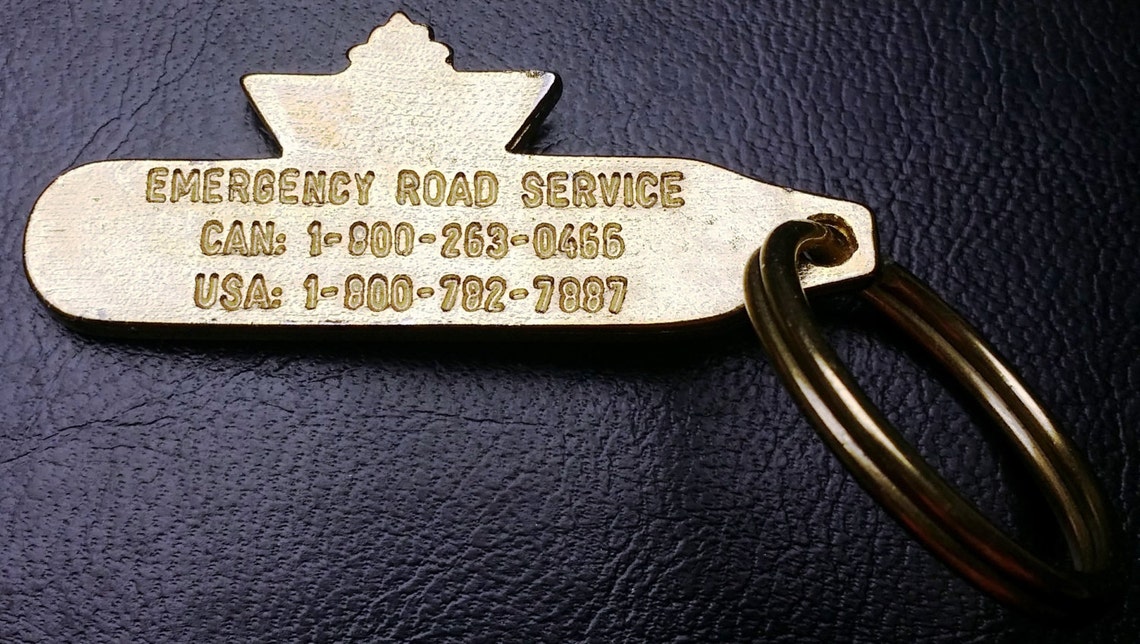 Vintage Canadian Tire Auto Club Keychain Emergency Road Etsy