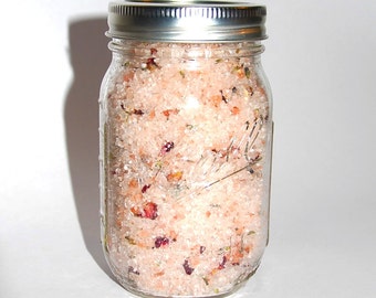 LAVENDER ROSE Bath Soak - Handmade Salt Blend with Lavender and Rose Essential Oils - All-Natural, Sustainable, and Vegan