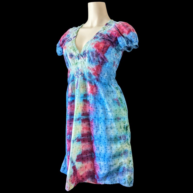 Size Large BohoHippie Design Upcycled Tie Dye Dress