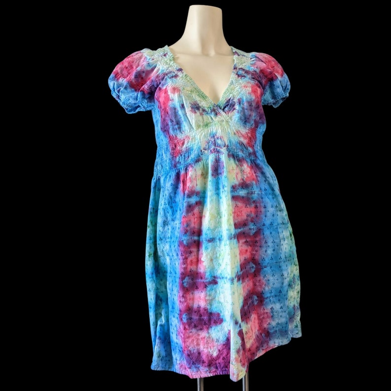 Size Large BohoHippie Design Upcycled Tie Dye Dress