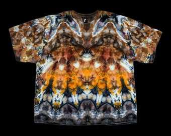 Tie Dye Shirt, Earth Tones Psychedelic Mindscape, Size 4X