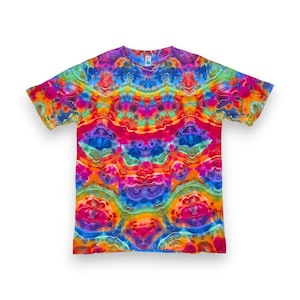 Large Tie Dye Shirt, Psychedelic Rainbow Kaleidoscope Design, One of a Kind Shirt