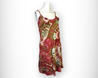 Medium Rusty Rose Spaghetti Strap Dress - Exclusive Ice Dyed Design