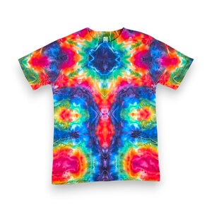 Medium Tie Dye Shirt, Psychedelic Rainbow Design, One of a Kind, Ice Dyed Shirt