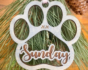 Paw Print Ornament, Christmas Gift For Pets, Pet Ornament, Christmas Ornament, 2022 Christmas Ornament