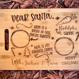 Santa Tray Cutting Board,Personalized Cutting Board, Christmas Cutting Board, Engraved Cutting Board