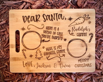 Santa Tray Cutting Board,Personalized Cutting Board, Christmas Cutting Board, Engraved Cutting Board