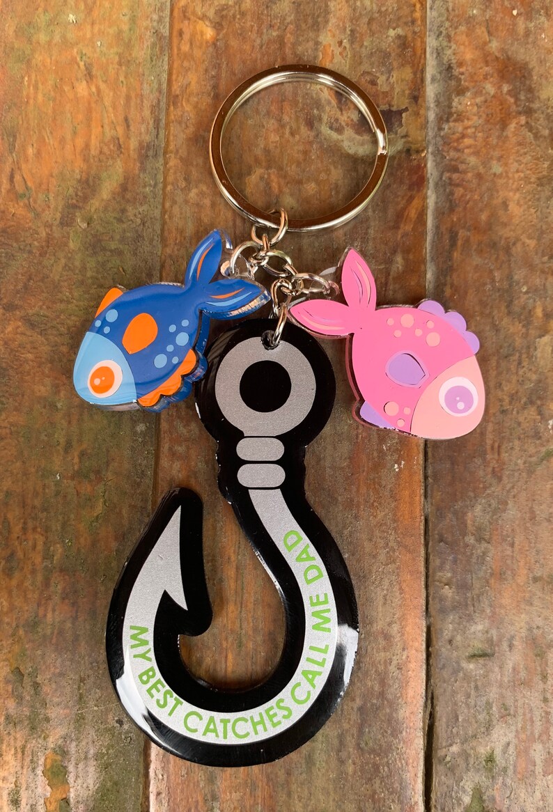 Fishing Keychain | Etsy