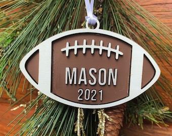 Football Themed Ornament, Football Ornament, Football Christmas Ornament, 2023 Ornament Personalized, Sport Ornament, Kids Custom Ornament
