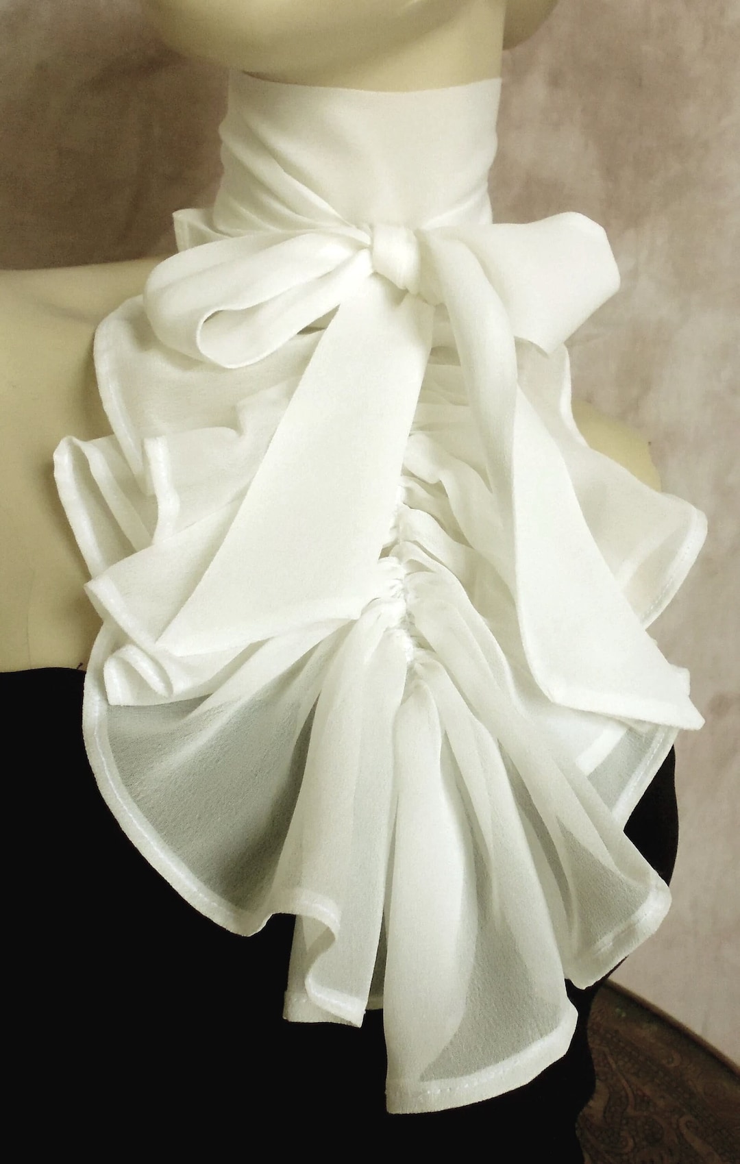 ATELIER COCON Jabot Neckerchief Ruffle Scarf Unisex Steampunk WGT Ascot