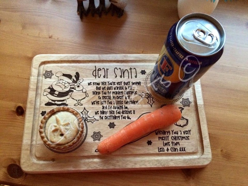 Personalised Santa Tray Christmas Eve Tradition Laser Engraved With