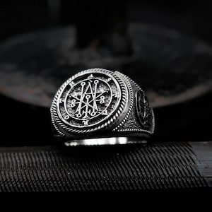 Seal of Astaroth Sigil Ring, Solomon Seal Protective Amulet Ring 925 Sterling Silver