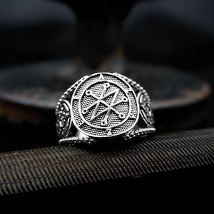 Sigil of Azazel Lucifer Satan Ring, Lesser Key demon seal Ring 925 Sterling Silver
