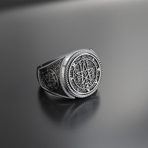 Seal of Astaroth Sigil Ring, Solomon Seal Protective Amulet Ring 925 Sterling Silver