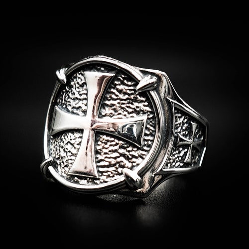 The Seal of Knights Templar Handmade Ring Sterling Silver 925 | Etsy