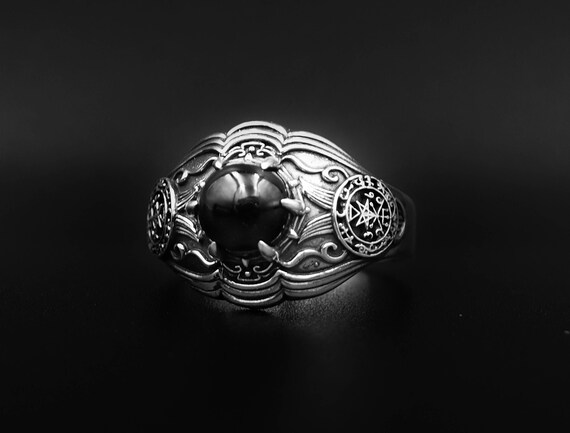Onyx Lilith Sigil Ring Goetia Seal Amulet Ring Sigil of - Etsy