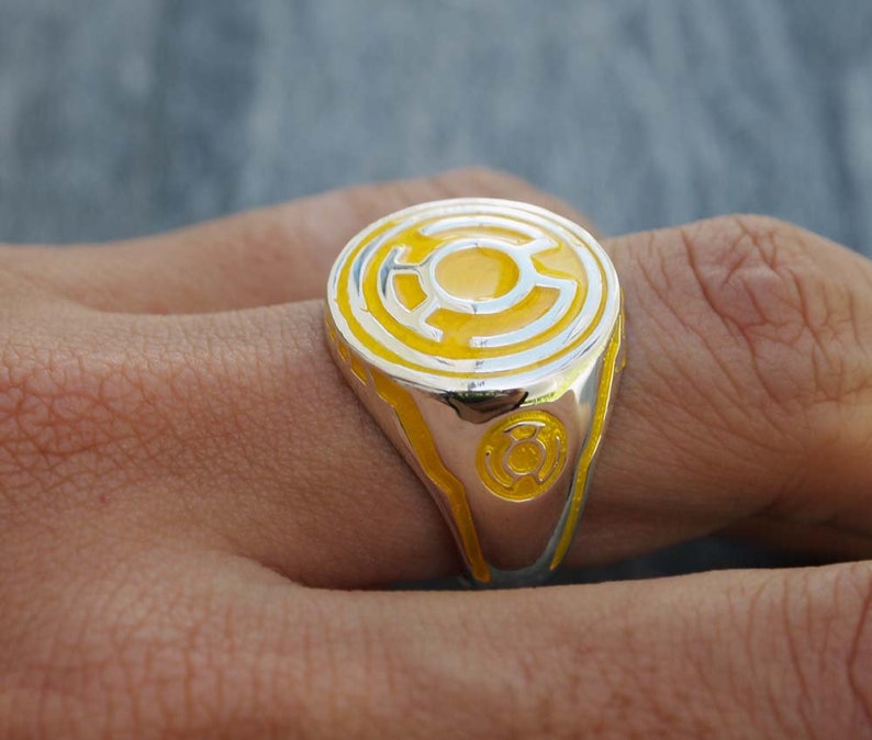 Yellow Lantern Ring Sinestro Corps Power Ring Yellow Enamel Etsy