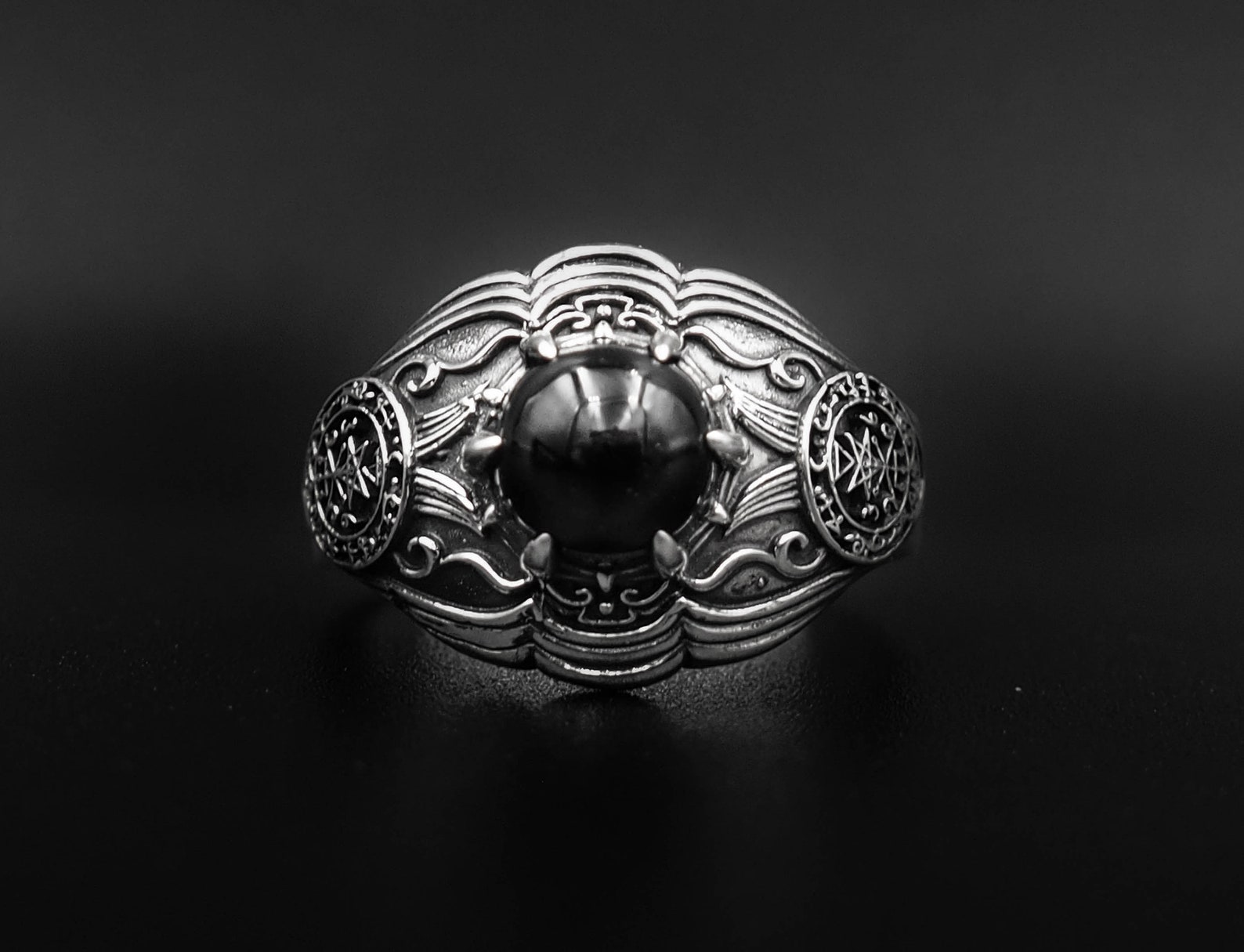 Onyx Lilith Sigil Ring Goetia Seal Amulet Ring Sigil of - Etsy