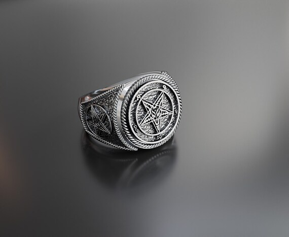 Bague sigil de Baphomet bague satanique Baphomet bague satanique