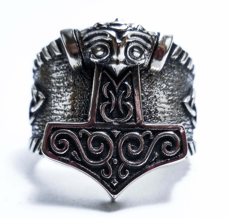 Thor's Ring Thor's Hammer Ring Mjolnir Viking Ring Etsy
