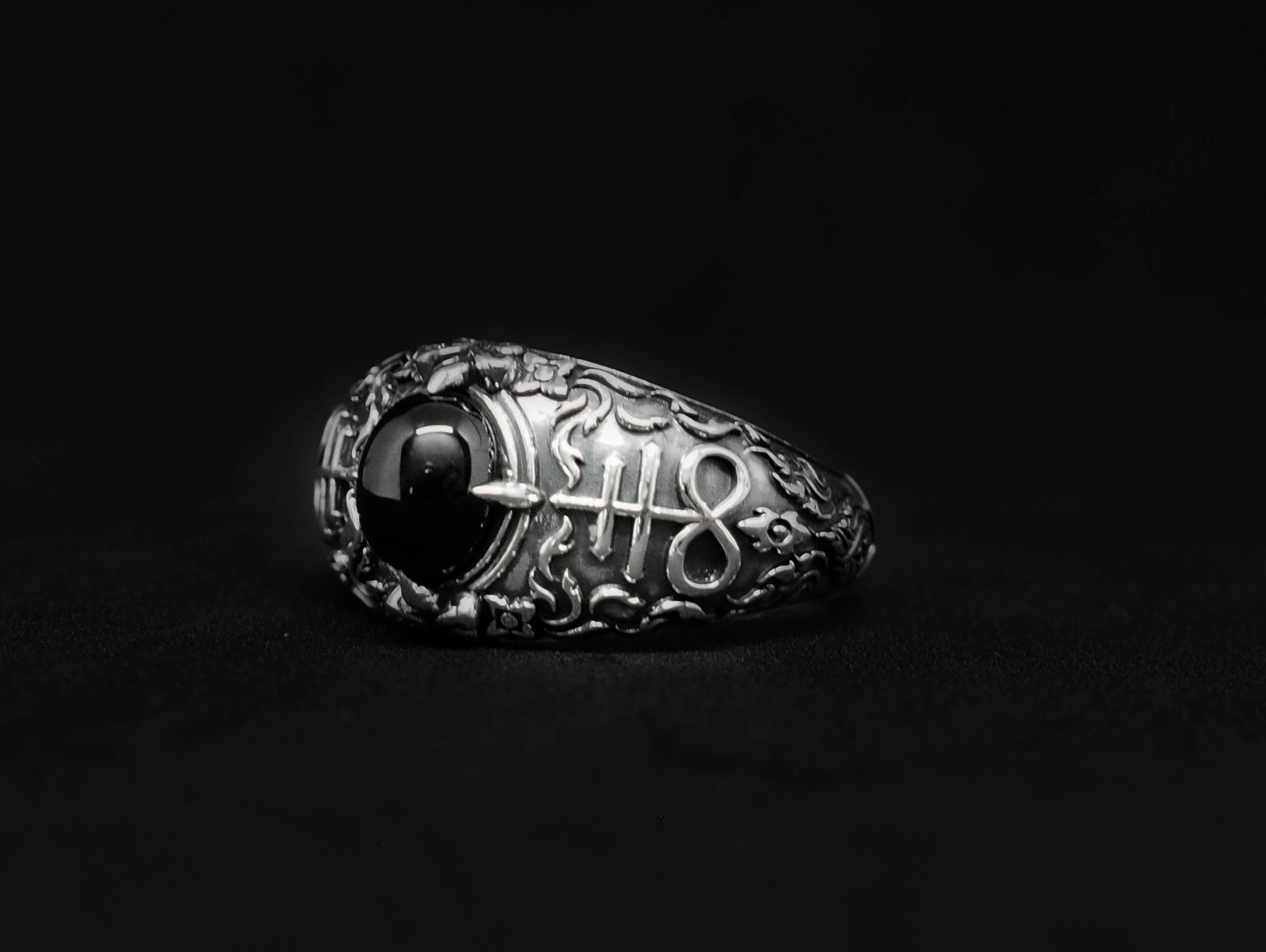 Gothic Leviathan Satanic Cross Ring - Stainless Steel Occult Jewelry For Men & Women - View #10