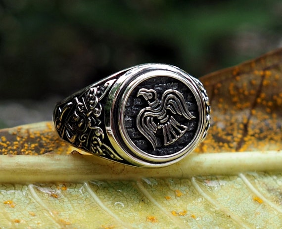 Siegfried and Fafnir Ring Viking Ring Scandinavian Norse Viking Jewelry with 925 Sterling Silver