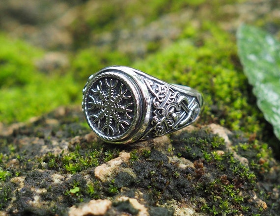 Aegishjalmur Ring The Helm of AWE Ring Viking Ring Scandinavian Norse Ring Viking Pagan Scandinavian Norse Jewelry 925 Sterling Silver
