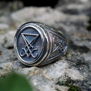 Sigil of Lucifer Ring, Seal of Satan Ring, Lucifer Signet Ring, Occult ...