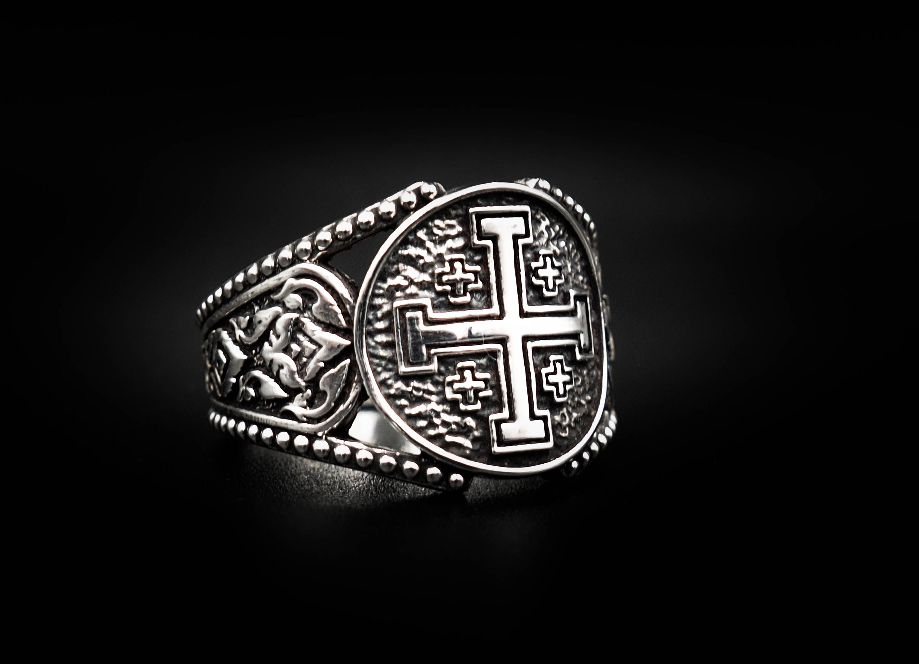 Jerusalem Cross Ring Knight Templar Crusader Cross Ring 925 - Etsy