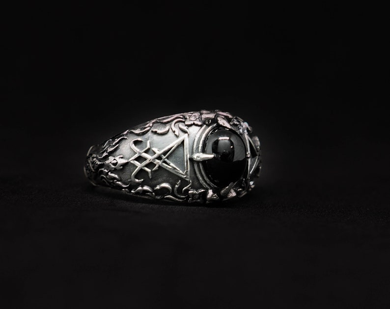 Sigil of Lucifer Ring Seal of Satan Ring Men' s Onyx | Etsy