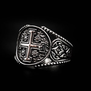 Jerusalem Cross Ring Knight Templar Crusader Cross Ring 925 - Etsy
